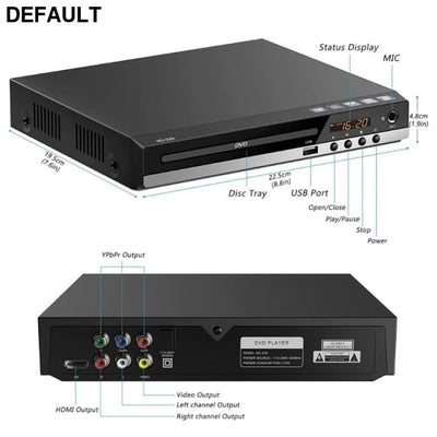 Home DVD Player Full High-defination 1080P Digital EVD-Disc Support SVCD CD-RW VCD U.S. regulations Players & Blu-ray