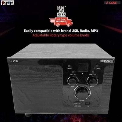 Home Theater 2.1 Set Black Speakers Electronics