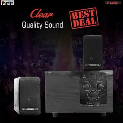 Home Theater 2.1 Set Black Speakers Electronics