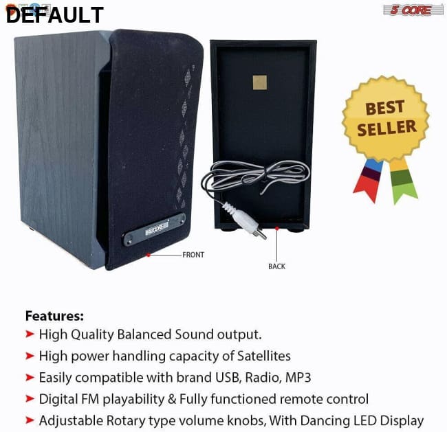 Home Theater 2.1 Set Black Speakers Electronics