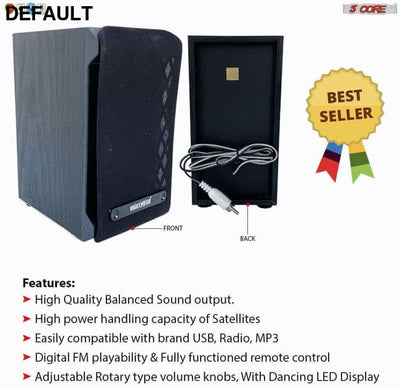 Home Theater 2.1 Set Black Speakers Electronics