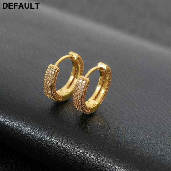 Hoop Earrings Micro Encrusted Zircon Stud Bling Men