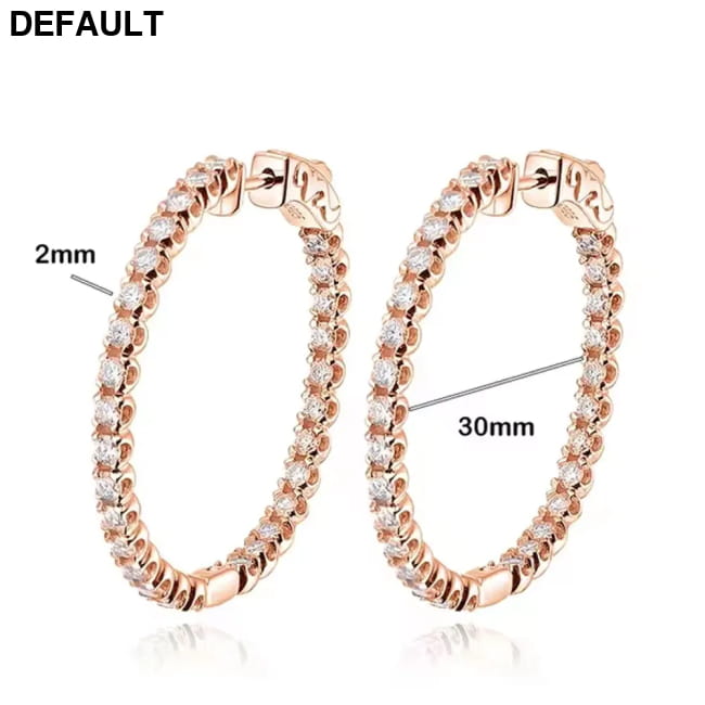 Hoop Moissanite Earrings for Women GRA Certified 2mm D VVS1 1.56ct rose gold Sterling Silver Jewelry