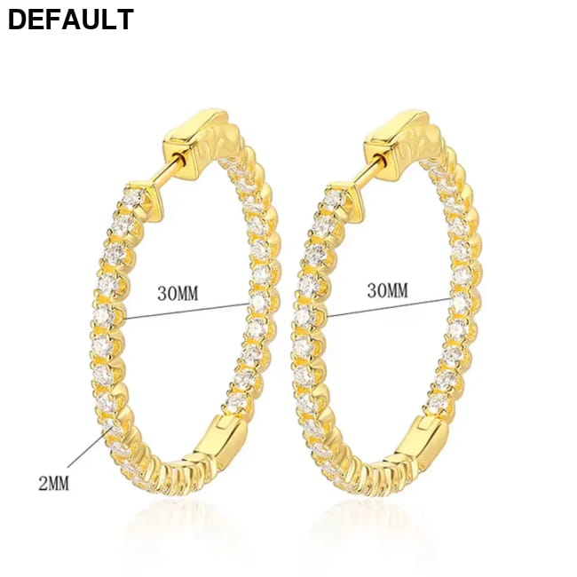 Hoop Moissanite Earrings for Women GRA Certified 2mm D VVS1 1.56ct yellow gold Sterling Silver Jewelry