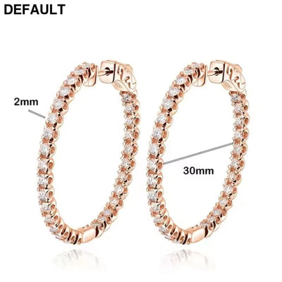 Hoop Moissanite Earrings for Women GRA Certified 2mm D VVS1 s925 Sterling Silver Plated 18k White Gold Diamond Wedding