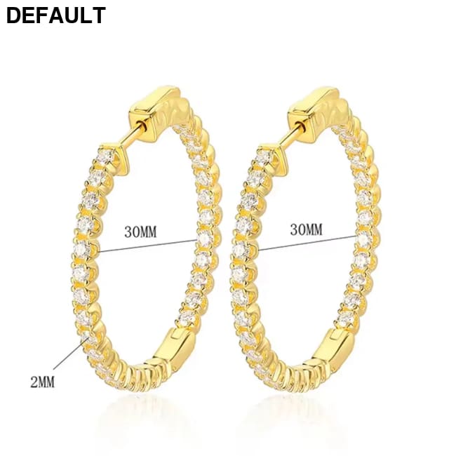 Hoop Moissanite Earrings for Women GRA Certified 2mm D VVS1 s925 Sterling Silver Plated 18k White Gold Diamond Wedding