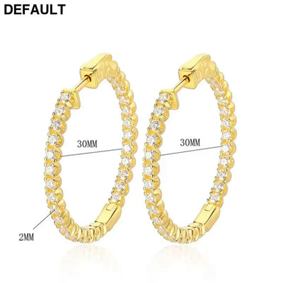 Hoop Moissanite Earrings for Women GRA Certified 2mm D VVS1 s925 Sterling Silver Plated 18k White Gold Diamond Wedding