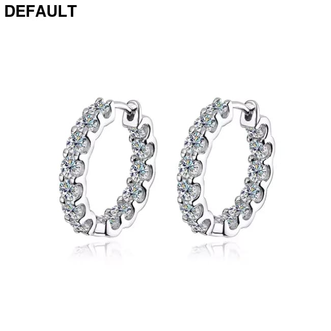 Hoop Moissanite Earrings for Women GRA Certified 2mm D VVS1 s925 Sterling Silver Plated 18k White Gold Diamond Wedding