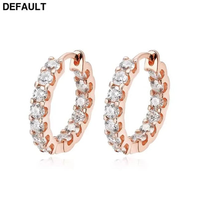 Hoop Moissanite Earrings for Women GRA Certified 2mm D VVS1 s925 Sterling Silver Plated 18k White Gold Diamond Wedding