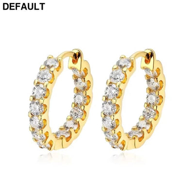 Hoop Moissanite Earrings for Women GRA Certified 2mm D VVS1 s925 Sterling Silver Plated 18k White Gold Diamond Wedding