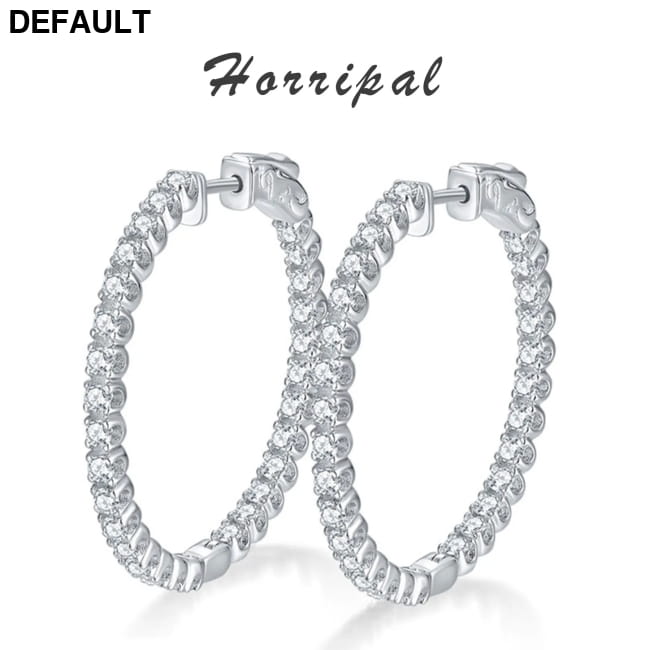 Hoop Moissanite Earrings for Women GRA Certified 2mm D VVS1 Sterling Silver