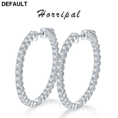 Hoop Moissanite Earrings for Women GRA Certified 2mm D VVS1 s925 Sterling Silver Plated 18k White Gold Diamond Wedding
