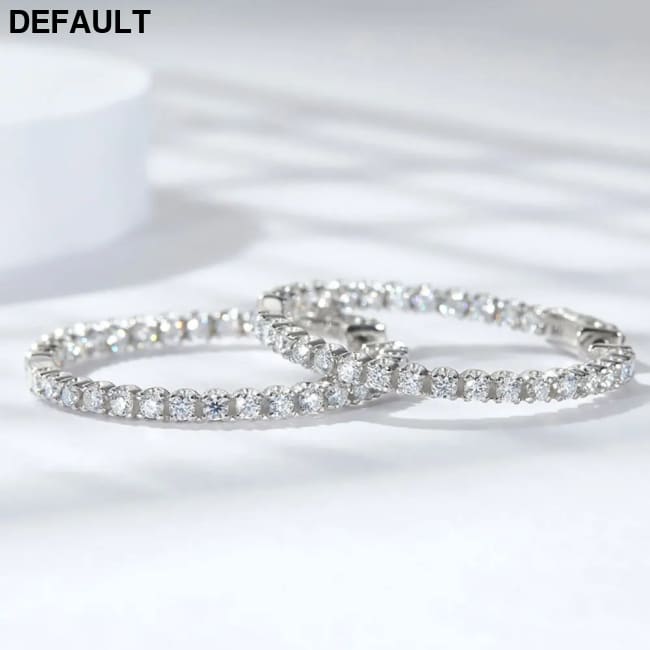 Hoop Moissanite Earrings for Women GRA Certified 2mm D VVS1 s925 Sterling Silver Plated 18k White Gold Diamond Wedding