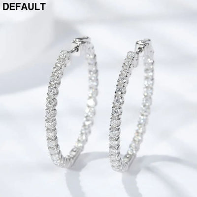 Hoop Moissanite Earrings for Women GRA Certified 2mm D VVS1 s925 Sterling Silver Plated 18k White Gold Diamond Wedding