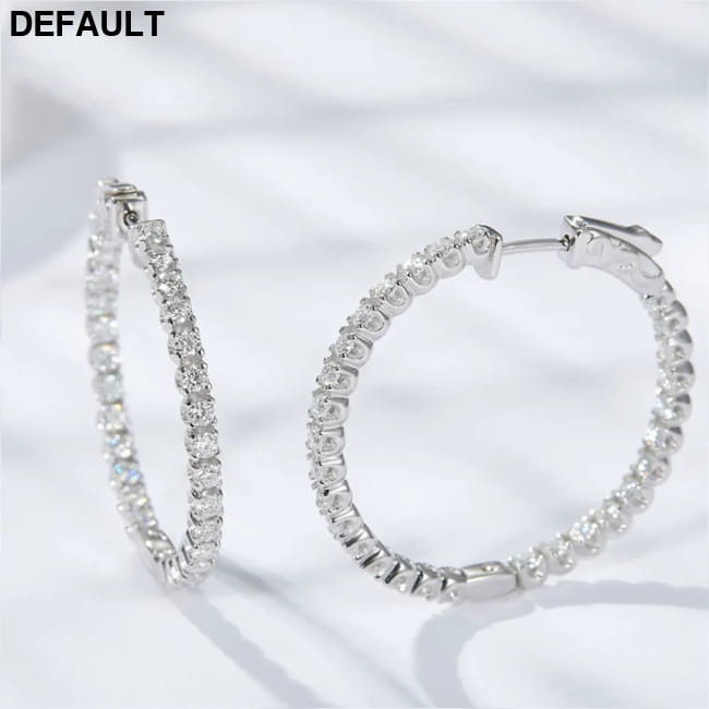 Hoop Moissanite Earrings for Women GRA Certified 2mm D VVS1 Sterling Silver