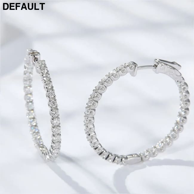 Hoop Moissanite Earrings for Women GRA Certified 2mm D VVS1 s925 Sterling Silver Plated 18k White Gold Diamond Wedding