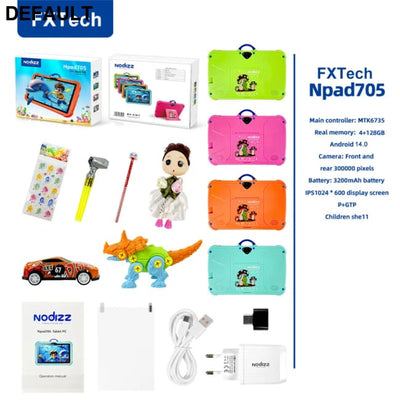 Hot Cartoon Pattern Kids Tablet 7 Inch Quad Core 8GB RAM 512GB ROM Android14.0 Learning Education Games Tablets