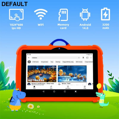 Hot Cartoon Pattern Kids Tablet 7 Inch Quad Core 8GB RAM 512GB ROM Android14.0 Learning Education Games Tablets