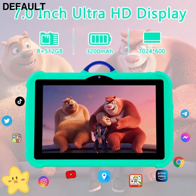 Hot Cartoon Pattern Kids Tablet 7 Inch Quad Core 8GB RAM 512GB ROM Android14.0 Learning Education Games Tablets