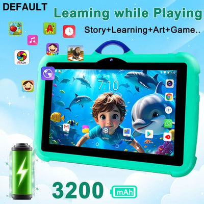 Hot Cartoon Pattern Kids Tablet 7 Inch Quad Core 8GB RAM 512GB ROM Android14.0 Learning Education Games Tablets