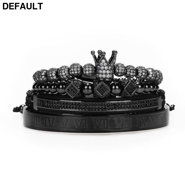 Hot Sale Classical Handmade Braiding Bracelet Gold Hip Hop Black set-6DR Men Bracelets