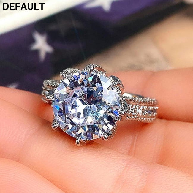 Huitan AAA Crystal Cubic Zirconia Women’s Finger-ring Sterling Silver Rings
