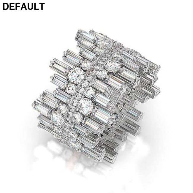Huitan Luxury Irregularity Shape Love Ring for Women Micro Paved Round Square Cubic Zirconia Wedding Engage Trendy