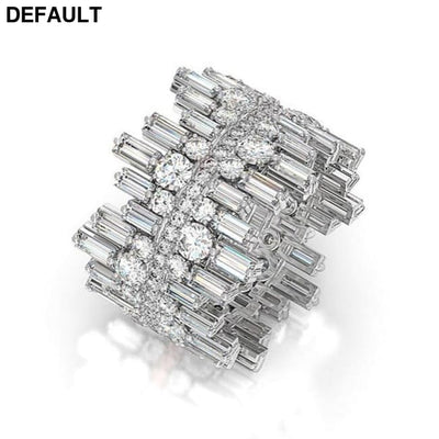 Huitan Luxury Irregularity Shape Love Ring for Women Micro Paved Round Square Cubic Zirconia Wedding Engage Trendy