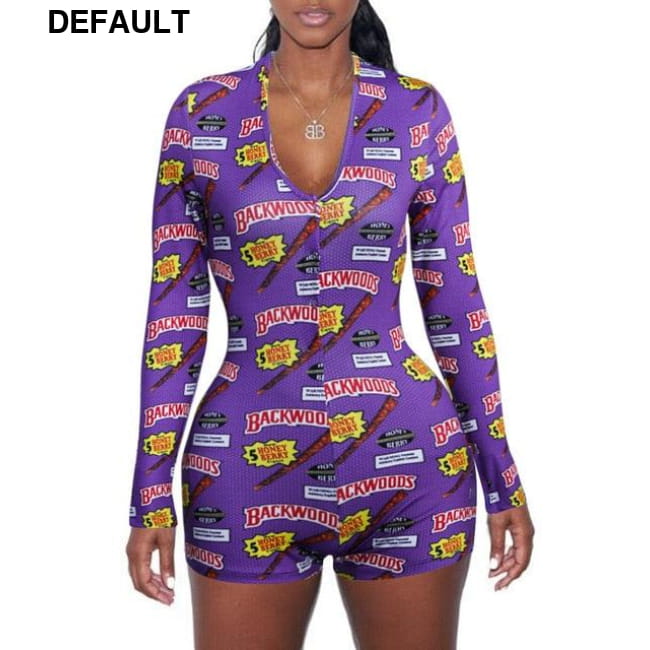 Imcute Floral Romper Leotard Sleepwear Jumpsuit Purple / S Jumpsuits & Rompers Best Selling Products Loungewear
