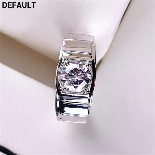 Imitation Mosan Diamond Resizable Men’s Ring Plated / White Golden Men Rings