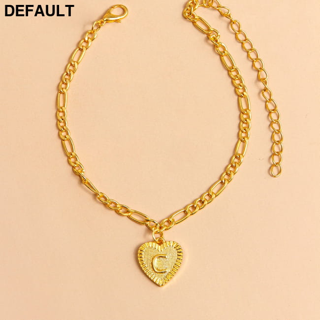 Initial Letter Anklet Gold Color Heart Pendant Foot C Women Bracelets Best Selling Products
