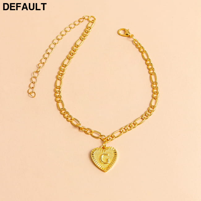 Initial Letter Anklet Gold Color Heart Pendant Foot G Women Bracelets Best Selling Products