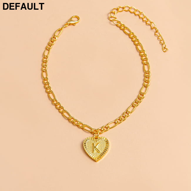 Initial Letter Anklet Gold Color Heart Pendant Foot K Women Bracelets Best Selling Products