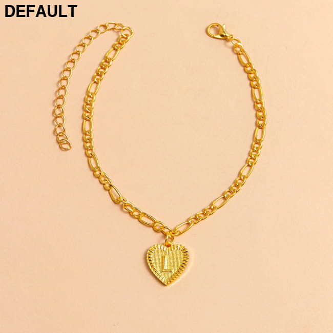 Initial Letter Anklet Gold Color Heart Pendant Foot L Women Bracelets Best Selling Products