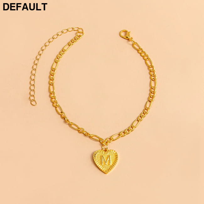 Initial Letter Anklet Gold Color Heart Pendant Foot M Women Bracelets Best Selling Products