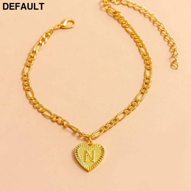 Initial Letter Anklet Gold Color Heart Pendant Foot N Women Bracelets Best Selling Products