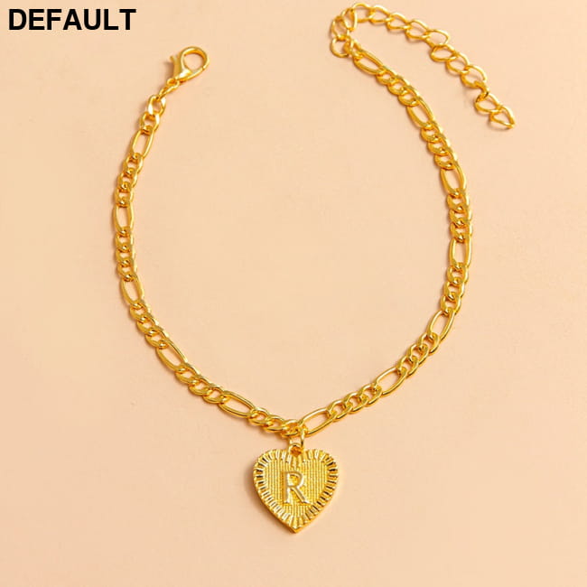 Initial Letter Anklet Gold Color Heart Pendant Foot R Women Bracelets Best Selling Products