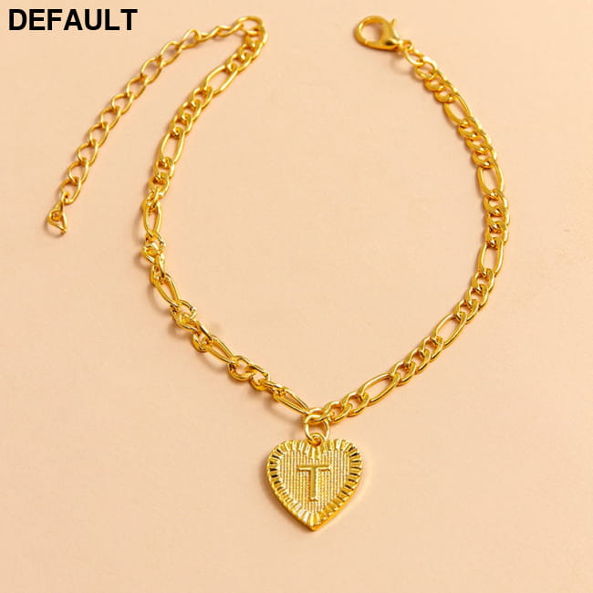 Initial Letter Anklet Gold Color Heart Pendant Foot T Women Bracelets Best Selling Products