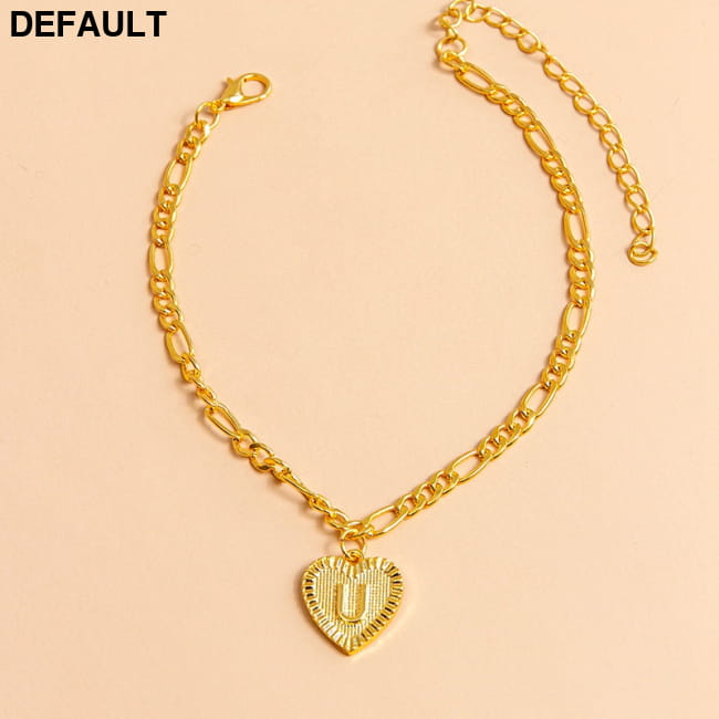 Initial Letter Anklet Gold Color Heart Pendant Foot U Women Bracelets Best Selling Products
