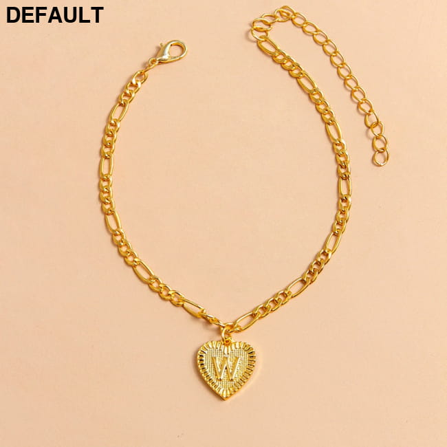 Initial Letter Anklet Gold Color Heart Pendant Foot W Women Bracelets Best Selling Products
