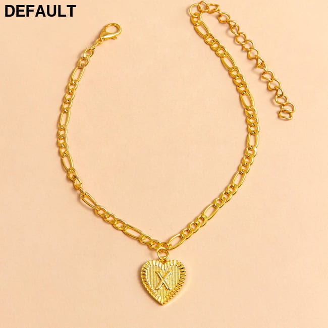 Initial Letter Anklet Gold Color Heart Pendant Foot X Women Bracelets Best Selling Products