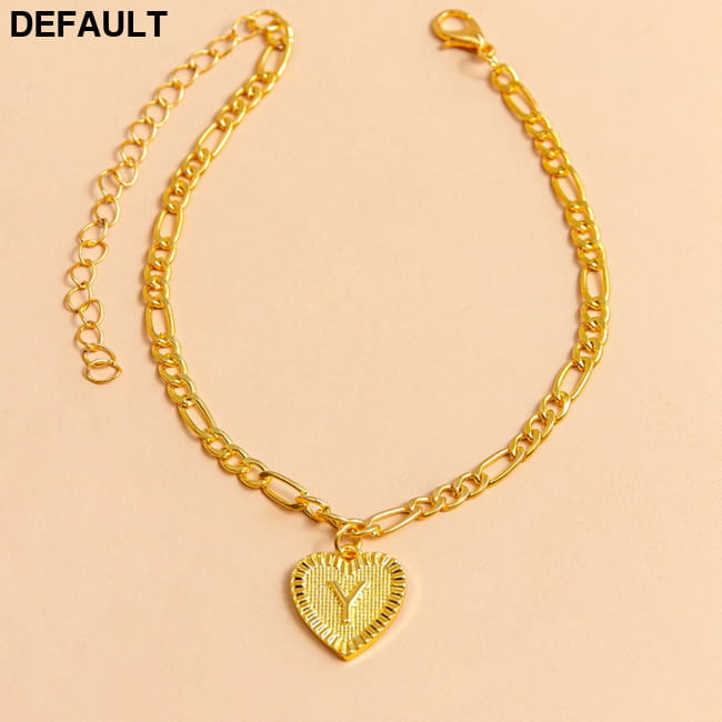 Initial Letter Anklet Gold Color Heart Pendant Foot Y Women Bracelets Best Selling Products