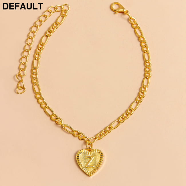 Initial Letter Anklet Gold Color Heart Pendant Foot Z Women Bracelets Best Selling Products
