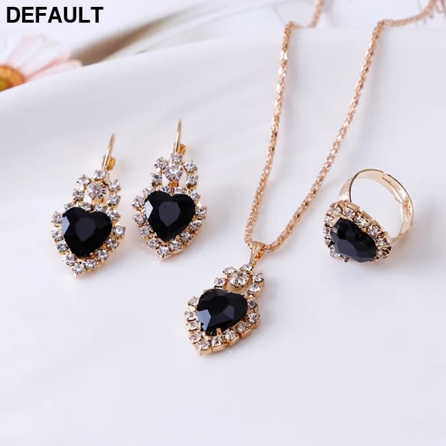 Jewelry Sets Women Wedding Set for Brides Gold-Color Zirconia Earring Pendant Necklace Ring 3 Sterling Silver Necklaces