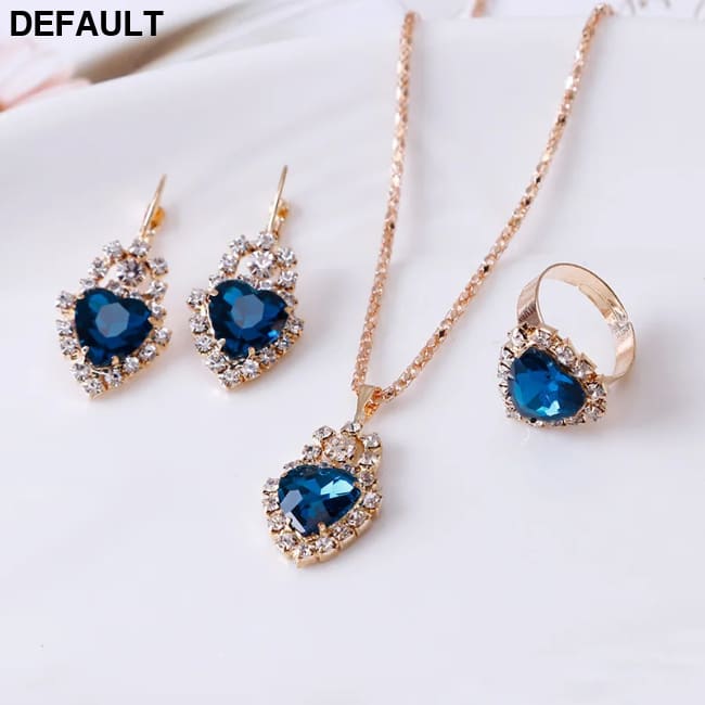 Jewelry Sets Women Wedding Set for Brides Gold-Color Zirconia Earring Pendant Necklace Ring 6 Sterling Silver Necklaces