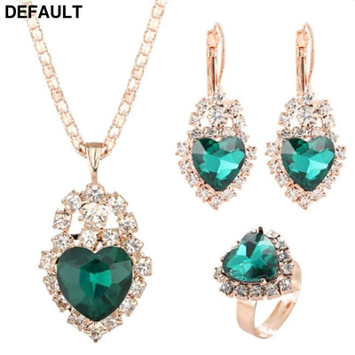 Jewelry Sets Women Wedding Set for Brides Gold-Color Zirconia Earring Pendant Necklace Ring Sterling Silver Necklaces