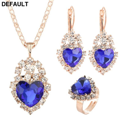 Jewelry Sets Women Wedding Set for Brides Gold-Color Zirconia Earring Pendant Necklace Ring Sterling Silver Necklaces