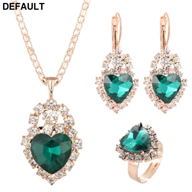 Jewelry Sets Women Wedding Set for Brides Gold-Color Zirconia Earring Pendant Necklace Ring Sterling Silver Necklaces