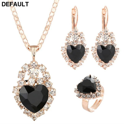 Jewelry Sets Women Wedding Set for Brides Gold-Color Zirconia Earring Pendant Necklace Ring Sterling Silver Necklaces