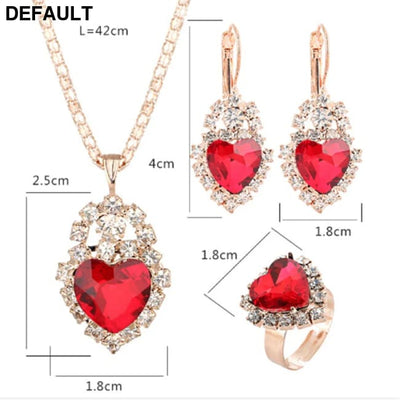 Jewelry Sets Women Wedding Set for Brides Gold-Color Zirconia Earring Pendant Necklace Ring Sterling Silver Necklaces